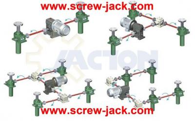 screw jack lifting platform, multi lift worm screw jack, worm gear lifter (винтовые подъемники, Винтовые домкраты подъемно механизмы, домкратов с ходовым винтом)